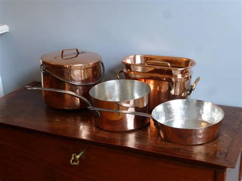 Magnificent Set Of Re Tinned Copper Pans Pots At 1stdibs