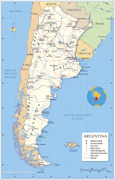 Political Map Of Argentina Nations Online Project