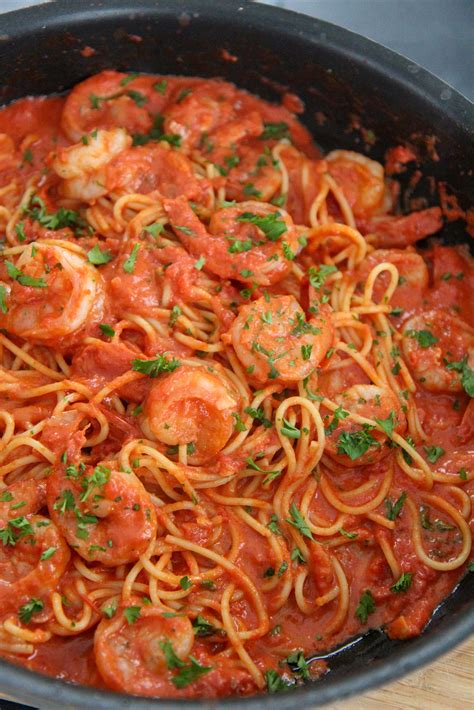 Creamy Spicy Shrimp Spaghetti Cooked By Julie