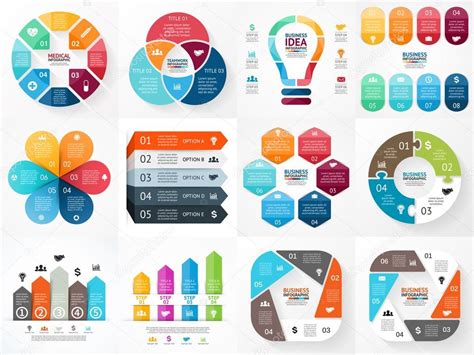 Vector Infographics Set Collection Of Templates For Cycle Diagram