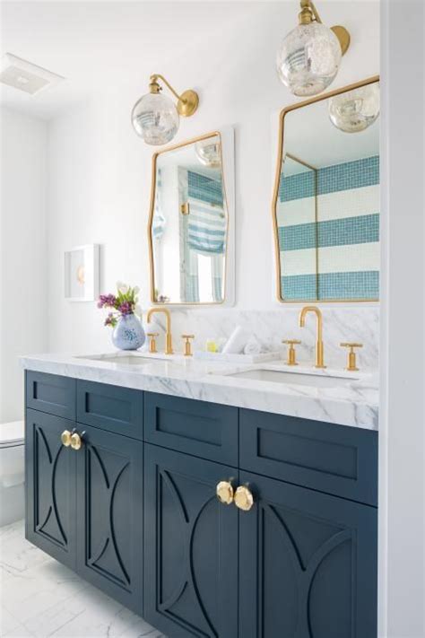 Interesting books at amazon:if you survive: Modern White Cottage Master Bathroom With Blue Double ...
