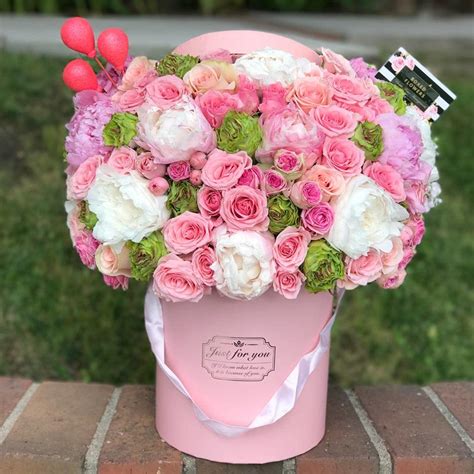 The Birthday Box Of Roses And Peonies In Glendale Ca Boxed Flowers