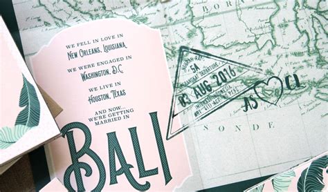 Vintage Bali Map Foldout Poster Custom Wedding Invitation Invitations