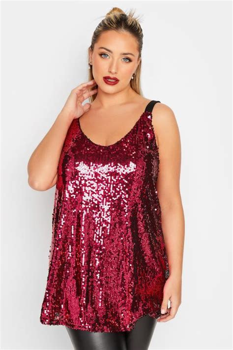 Plus Size Sequin Tops Sparkly Tops Yours Clothing