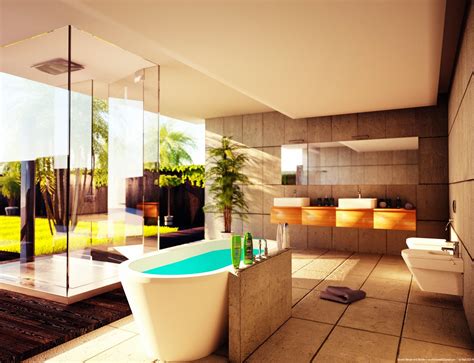 It uses the video card in your computer to render photorealistic results fast. Bathroom Architectural Rendering - BlenderNation