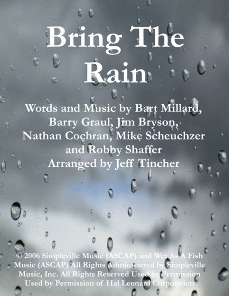 Bring The Rain Arr Jeff Tincher Sheet Music Mercyme Piano And Vocal