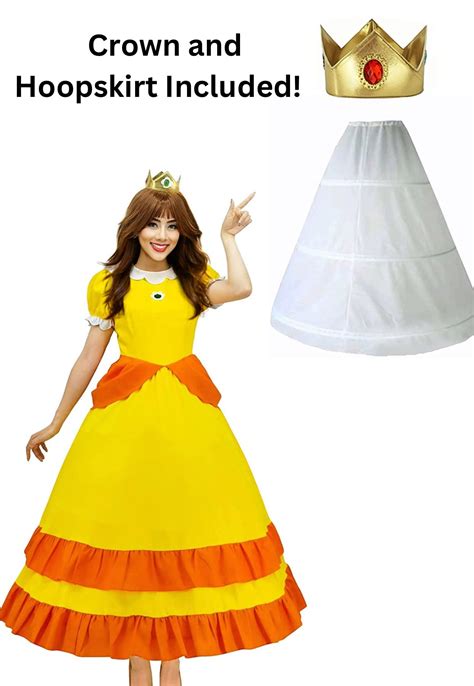 Princess Daisy Costume Dress For Women Princess Peach Dress Etsy Uk