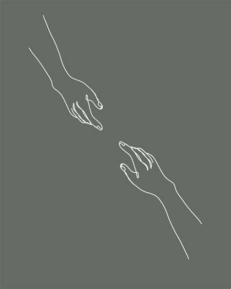 Hands Reaching Line Drawing By Gracejicha Силуэтные татуировки