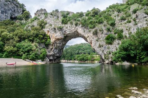 The Famous Pont D Arc In France Editorial Image Image Of South Canoe