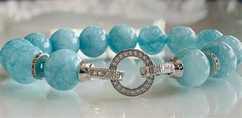 Genuine Aquamarine Gemstone Bracelet Aquamarine Bracelet For Etsy