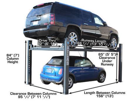 Atlas® 408 Sl Premium 4 Post Parking Lift 8000 Lb Capacity All