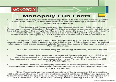 Fun Facts About Monopoly Board Game Gameita