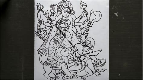 How To Draw Maa Durga Durga Puja Drawing Easy Navratri Special Drawing