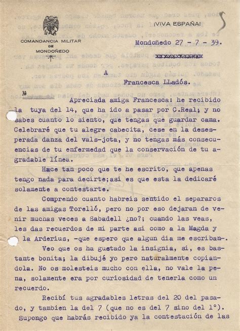 Cartas De La Guerra Civil Española 1936 1939 Febrero 2014