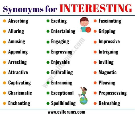 Interesting Synonym List Of 40 Powerful Synonyms For Interesting