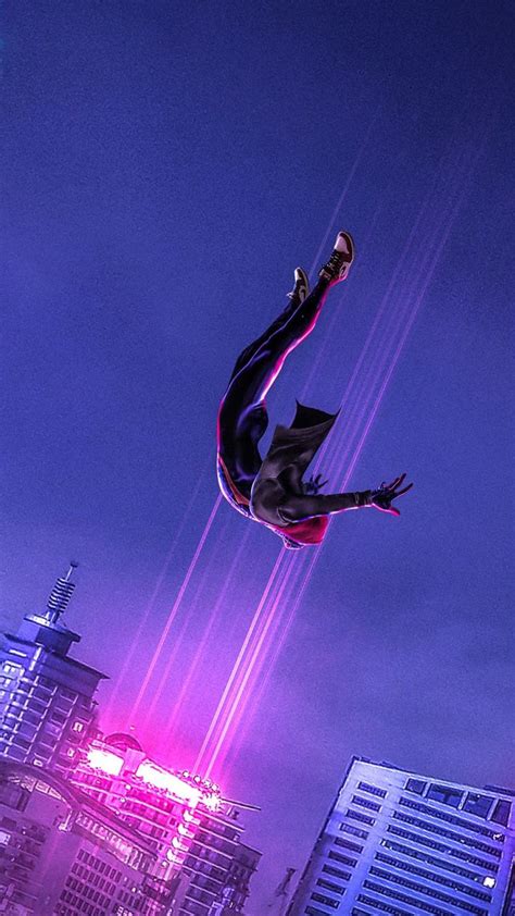 Spiderman Miles Morales Jump Wallpaper