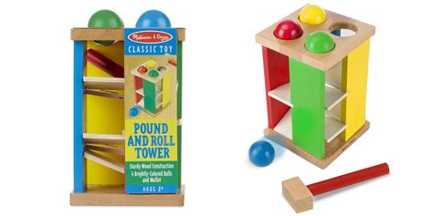 Melissa And Doug Deluxe Pound And Roll Wooden Tower Toy With Hammer 11