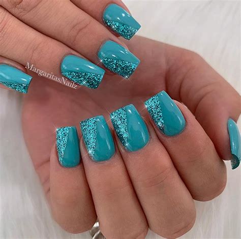 Instagram Turquoise Nails Matte Nails Glitter Wedding Acrylic Nails