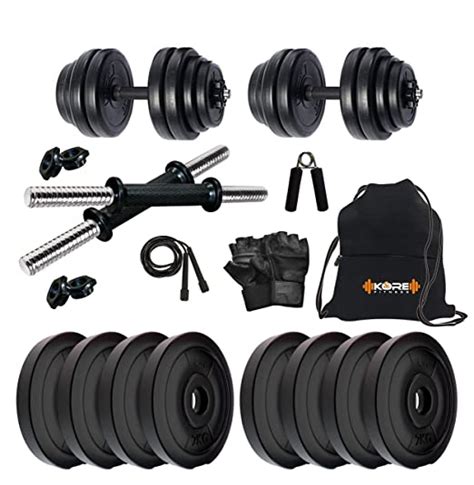 Buy Kore 16 Kg Pvc Dm Combo 2kg X 8 Plates Home Gym And Fitness Kit