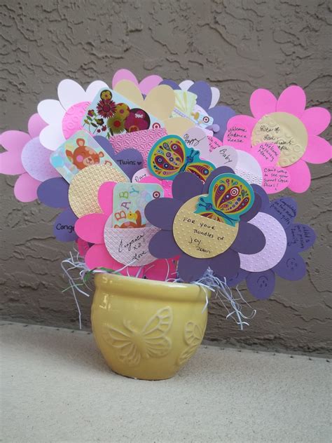 Take care of baby's health and safety with a baby thermometers, gripe water for colic relief, pacifiers and wubbanub plush animal pacifiers. Inside the Green Door: Baby Shower Gift Card Flower Bouquet