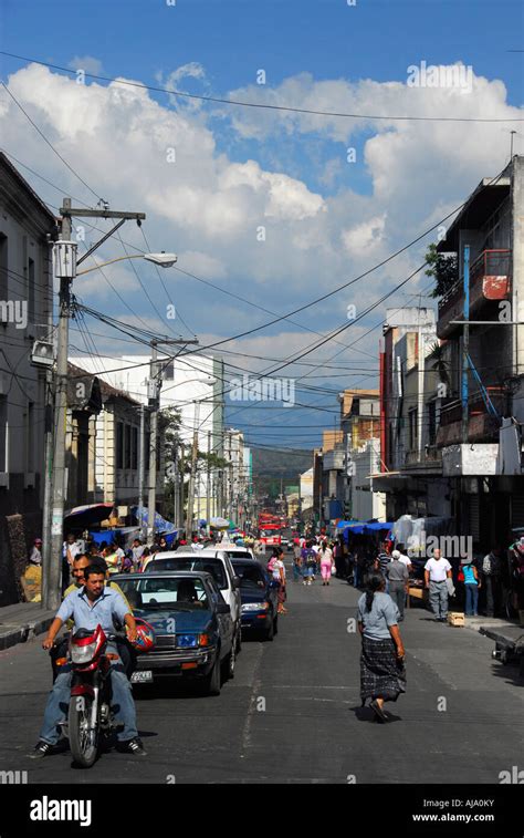 Street Of Zone 1 In Guatemala City Capital Of Guatemala Stock Photo