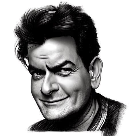 A Caricature Sketch Of Charlie Sheen · Creative Fabrica