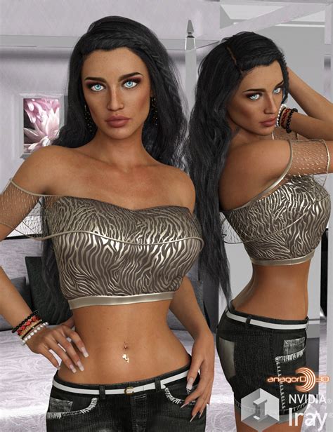 versus ruffle top for genesis 8 females 3d figure assets anagord