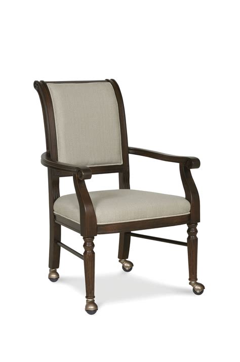 Most dining chairs with casters can be rotated 360 degrees. Buy Fairfield's Delano Dining Arm Caster Chair - Free ...