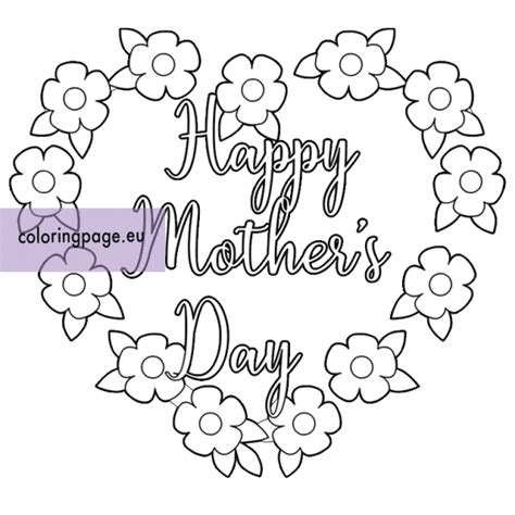 mothers day coloring card coloring page