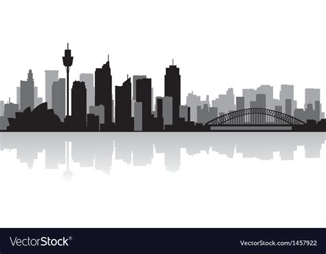 Sydney Australia City Skyline Silhouette Vector Image
