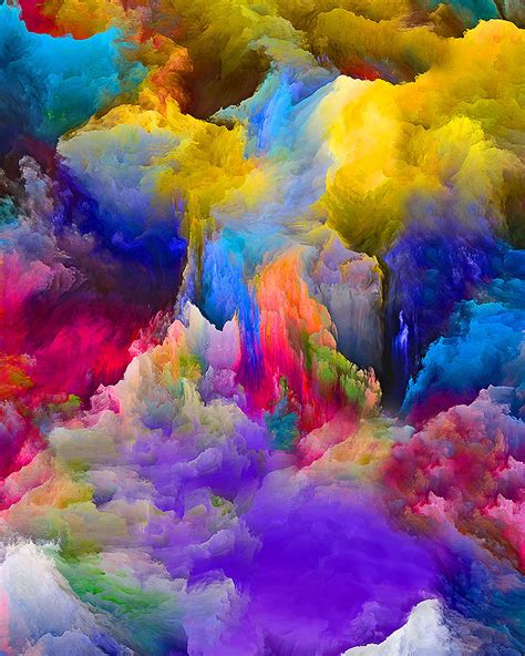 Equilter Art Abstract Watercolor Splashes Multi Digital Print