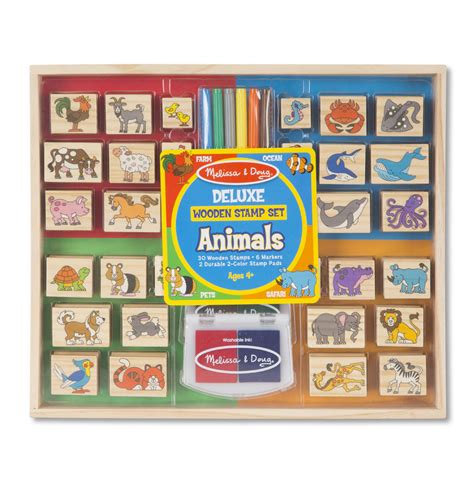 Buy Melissa And Doug Deluxe Wooden Stamp Set Animals