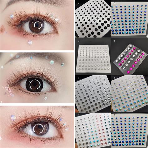 Glitter Crystal Tattoo Stickers For Eyeliner Eyebrow Face And Eyes