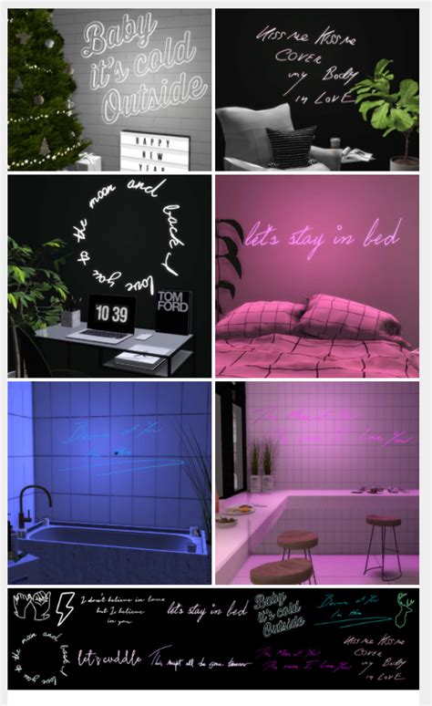 Neon Light Set 2 By Novvvas Sims 4 Sims 4 Cc Furniture Sims
