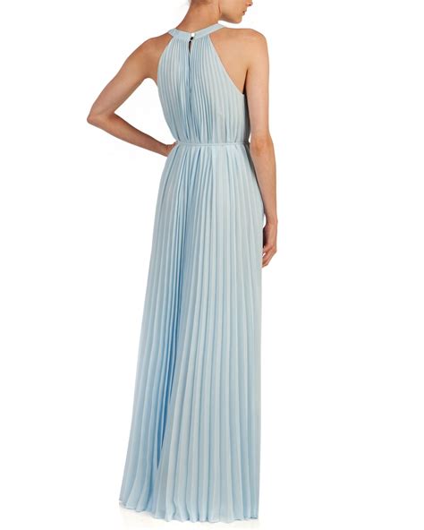 Lyst Ted Baker Haylea Pleated Maxi Dress In Blue