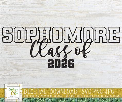 Sophomore Class Of 2026 Svg Png Sophomore Svg Png Class Of Etsy