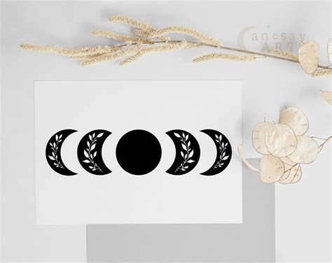 Moon Phases Svg Floral Moon Svg File For Cricut Celestial Svg Etsy