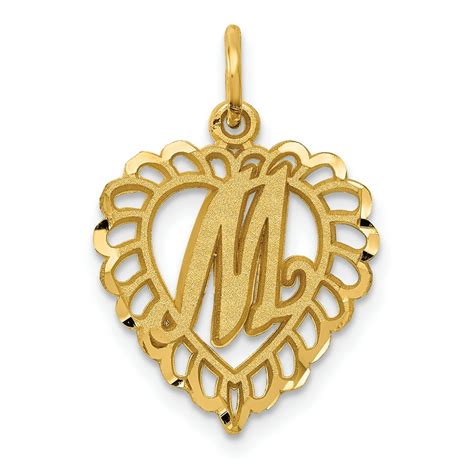 Icecarats 14kt Yellow Gold Initial Monogram Name Letter M Pendant