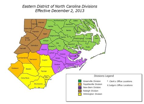 Divisional Maps Eastern District Of North Carolina United States