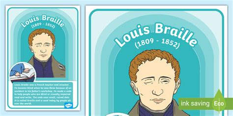 Louis Braille Display Poster Teacher Made Twinkl