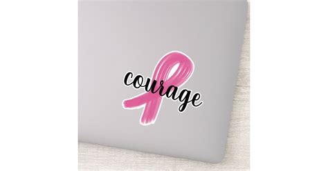 Courage Pink Ribbon Breast Cancer Sticker Zazzle