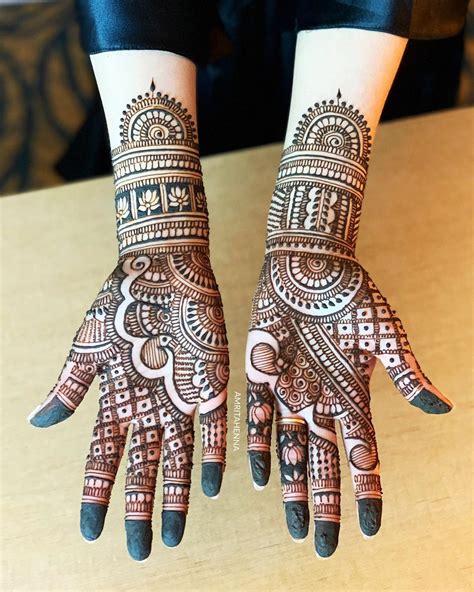 Traditional Rajasthani Bridal Henna Mehendi Design Full Hand Marwari