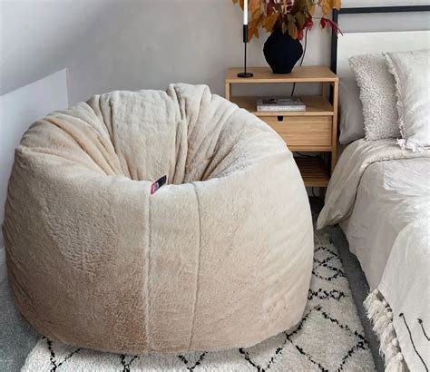 Buy Luxury Furr Bean Bag Cover For Adults Ivory Xxxl Online In India At Best Price Modern
