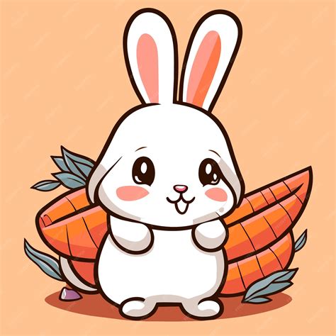 Premium Vector Digital Art Bunny Surrounded By An Array Of Carrots