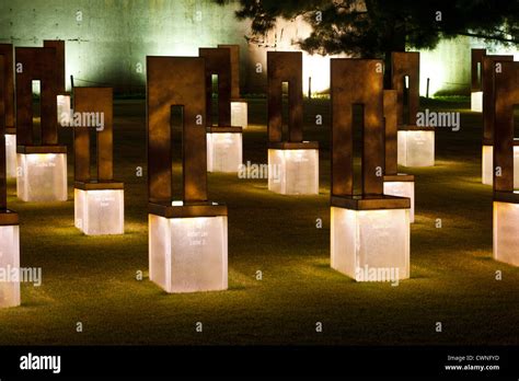 Oklahoma City Bombing Memorial Chairs Stock Photo Alamy