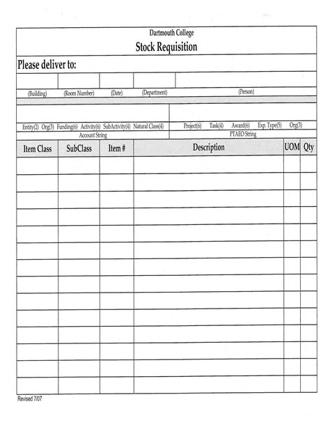 Free 7 Stock Requisition Forms In Pdf Ms Word