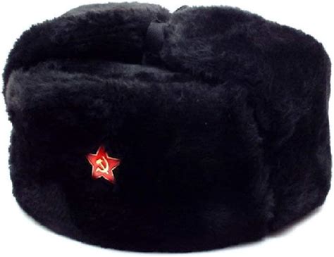 authentic russian military black ushanka hat red star hammer and sickle sizexl uk