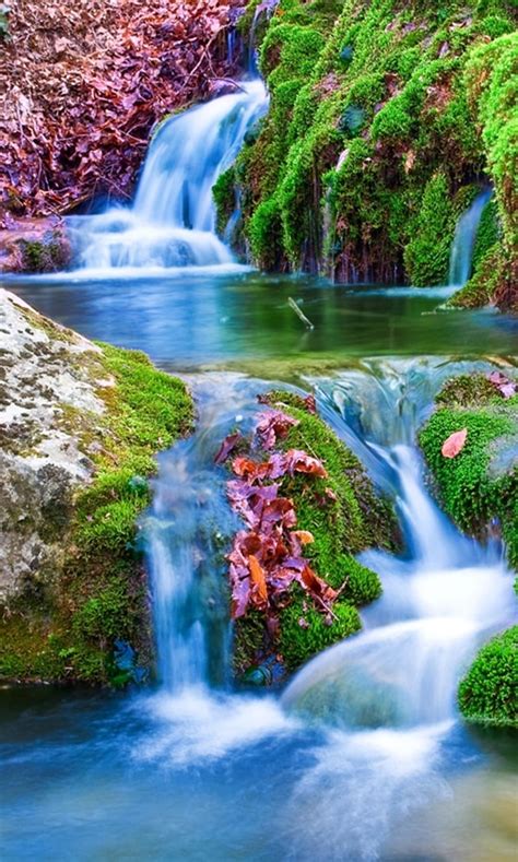 Spring Waterfall Colorful Nature New Rocks Stream Water Hd Phone