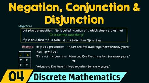 Logical Operators − Negation Conjunction And Disjunction Youtube