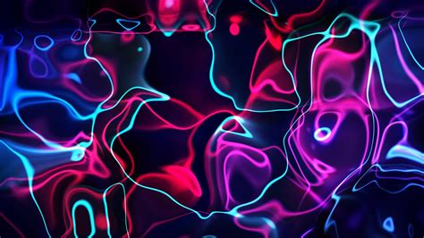 Bright Abstract Neon Multicolor Lines Looped Animation Video Background